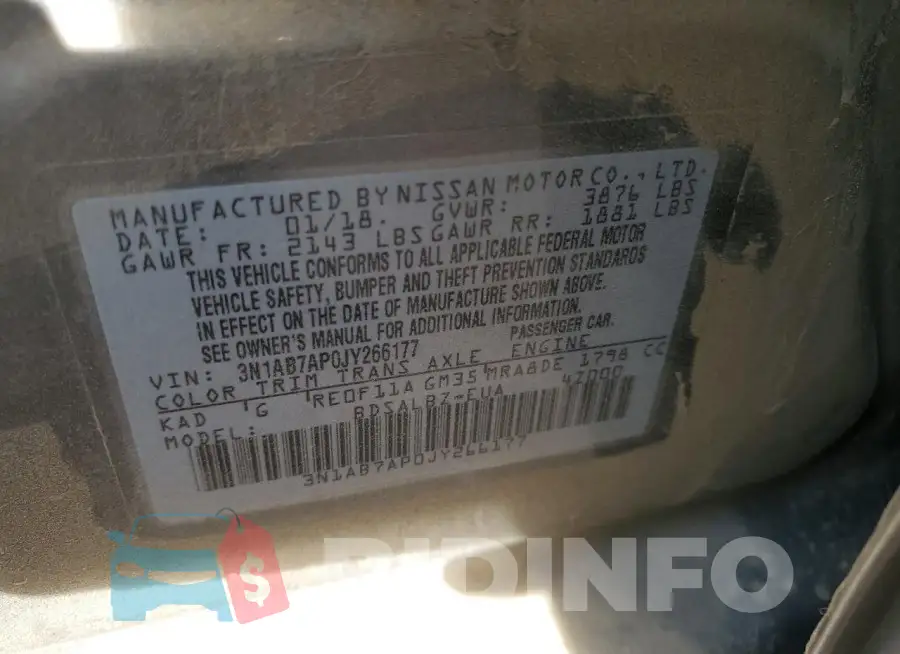 3N1AB7AP0JY266177 Photo# 12