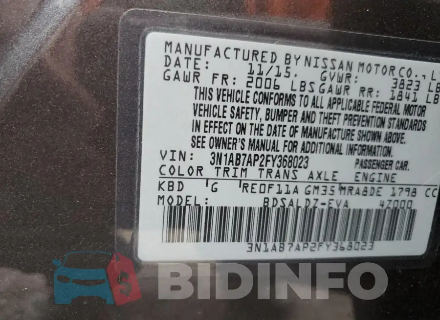 3N1AB7AP2FY368023 Photo# 12