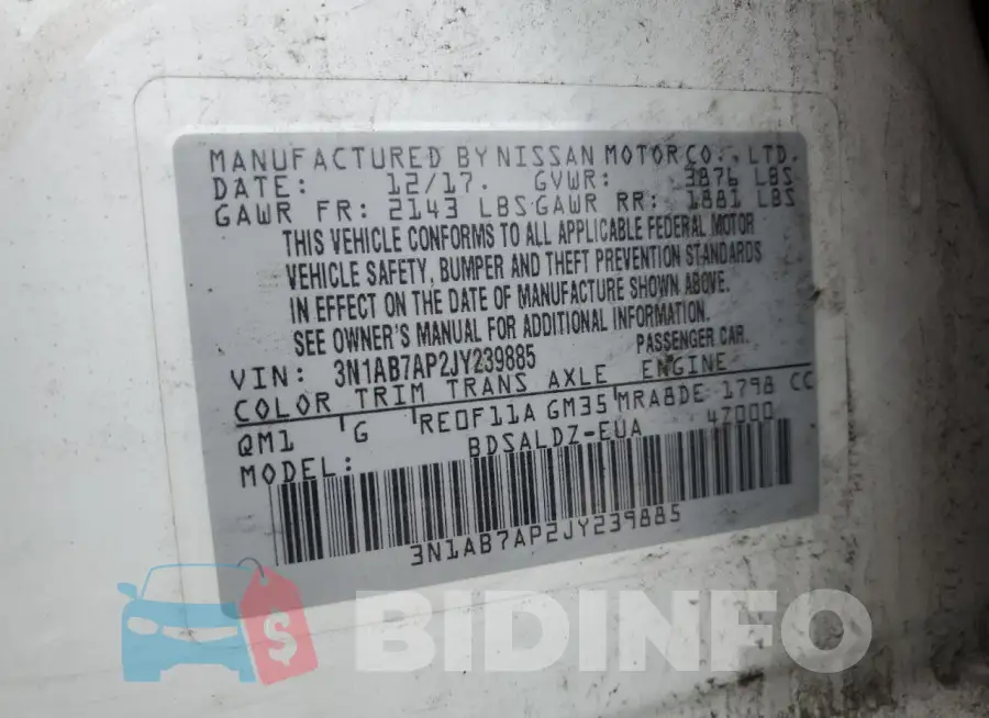 3N1AB7AP2JY239885 Photo# 12