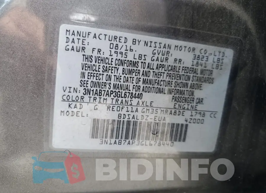 3N1AB7AP3GL678440 Photo# 13
