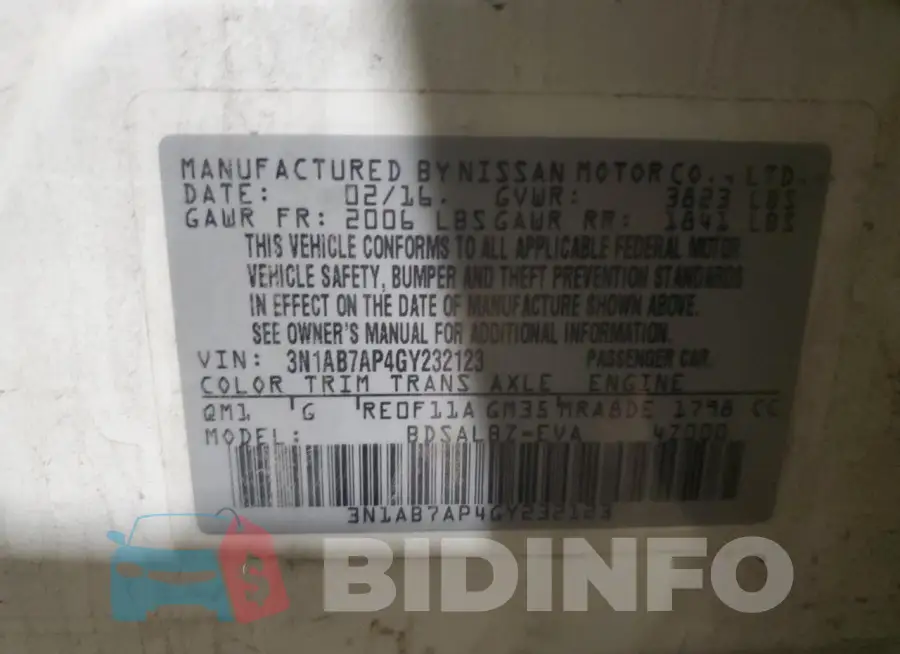 3N1AB7AP4GY232123 Photo# 12