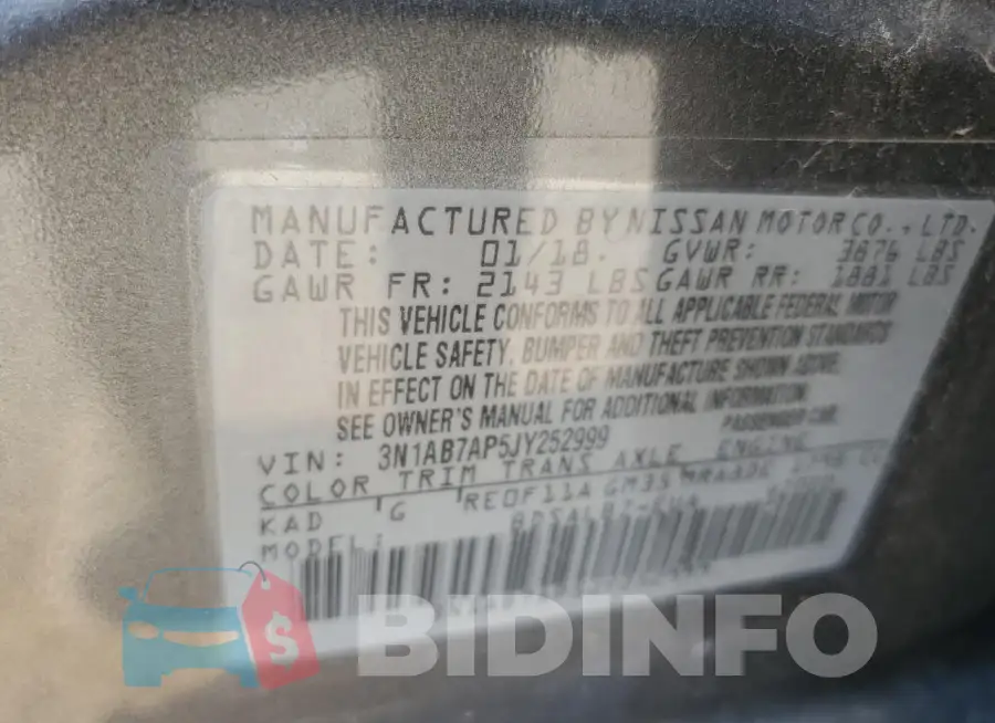 3N1AB7AP5JY252999 Photo# 12