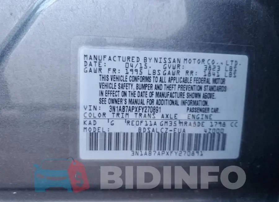 3N1AB7APXFY270891 Photo# 13
