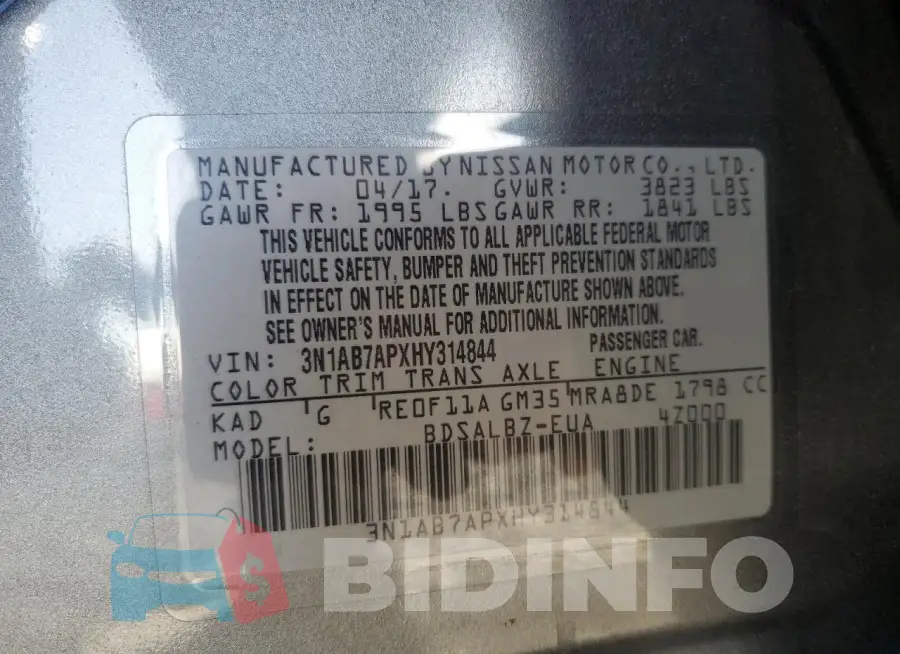 3N1AB7APXHY314844 Photo# 12