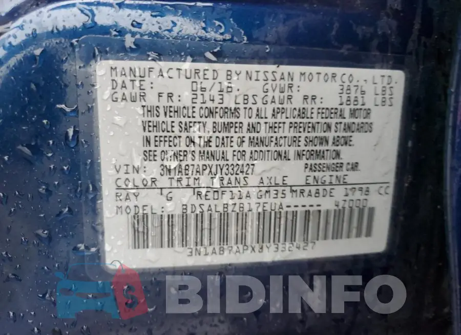 3N1AB7APXJY332427 Photo# 12