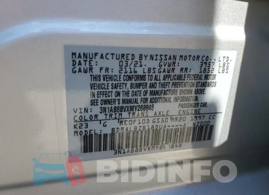 3N1AB8BVXMY268848 Photo# 12