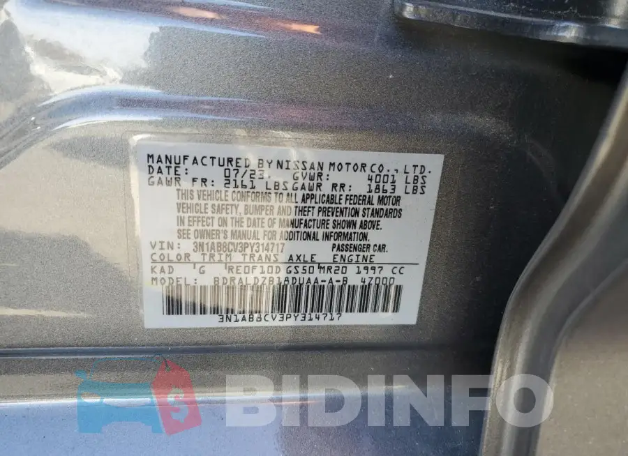 3N1AB8CV3PY314717 Photo# 12
