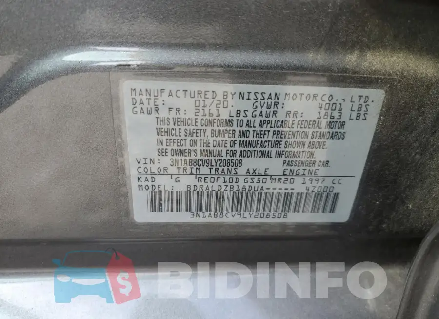3N1AB8CV9LY208508 Photo# 13
