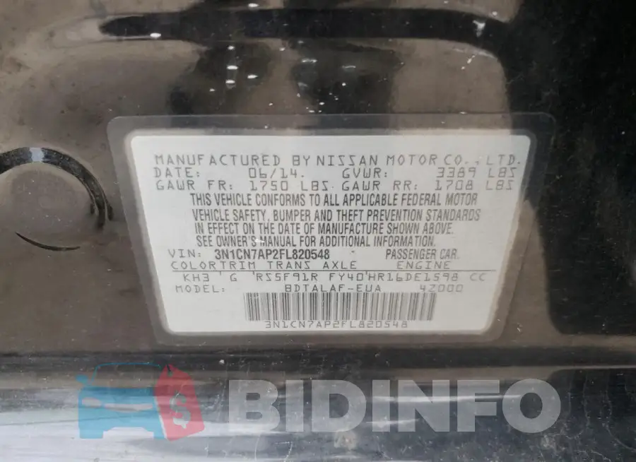 3N1CN7AP2FL820548 Photo# 12