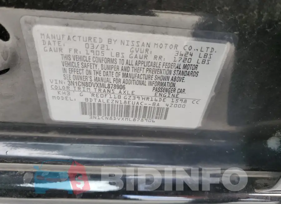 3N1CN8DVXML878906 Photo# 12