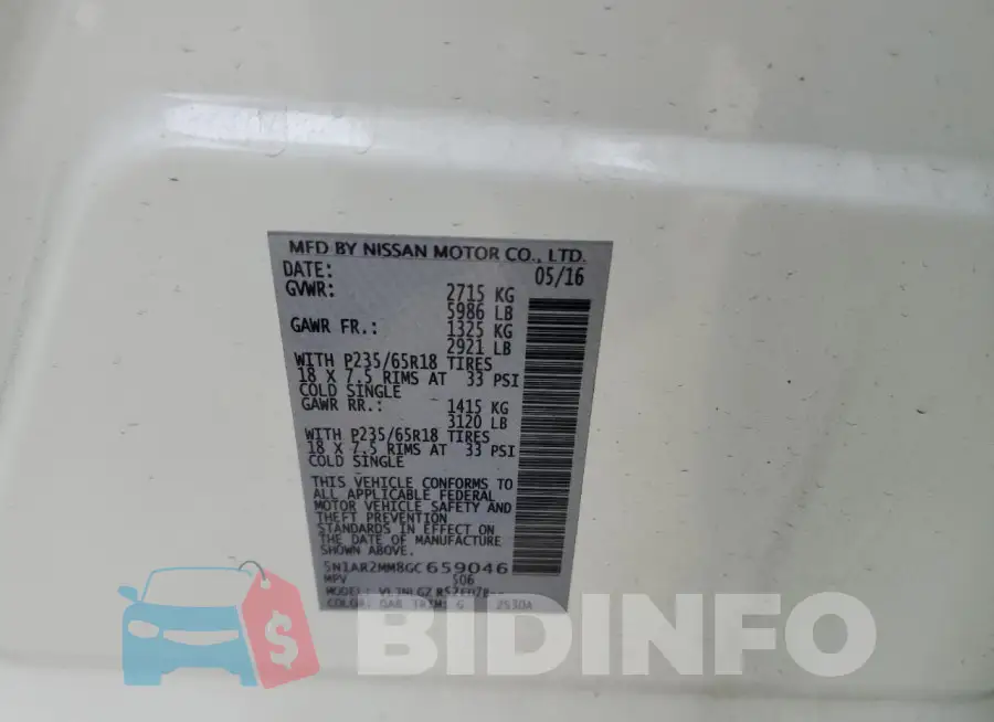 5N1AR2MM8GC659046 Photo# 13