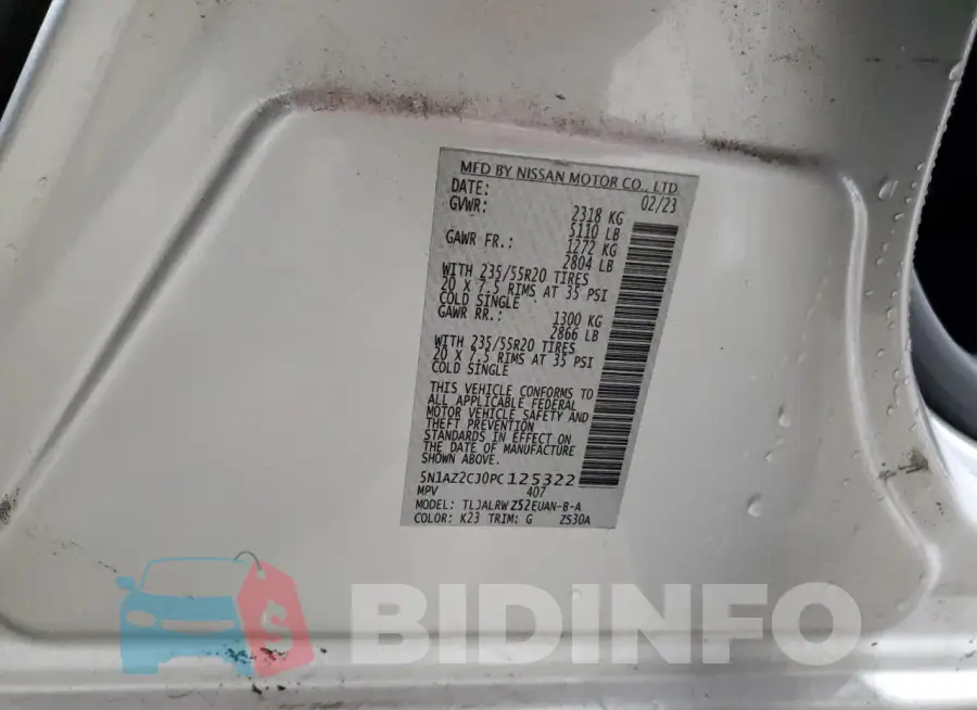 5N1AZ2CJ0PC125322 Photo# 14