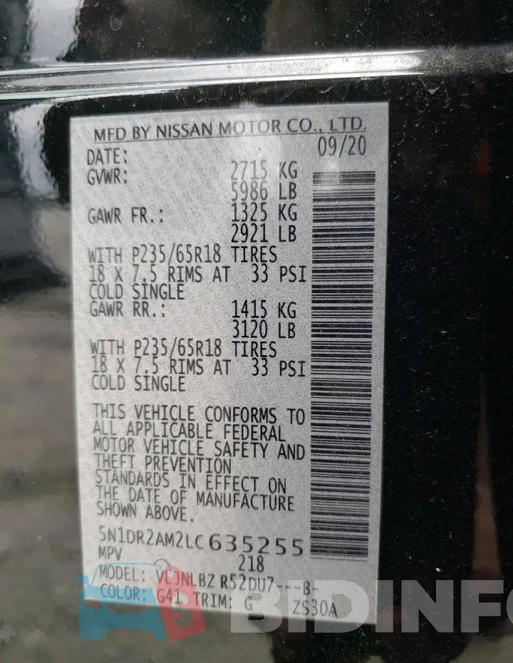 5N1DR2AM2LC635255 Photo# 13