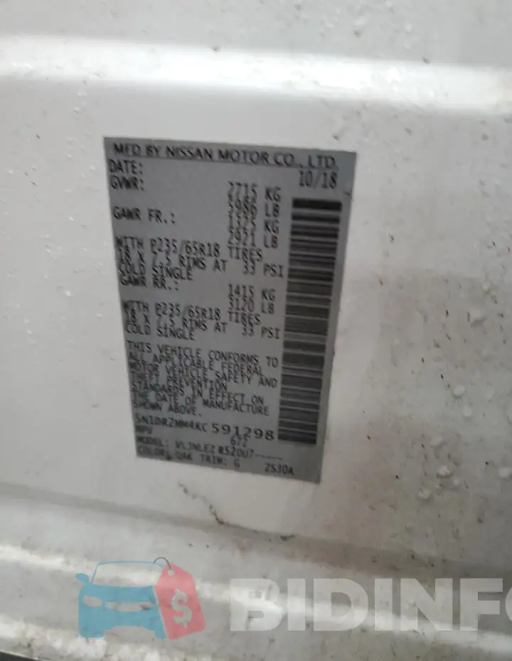 5N1DR2MM4KC591298 Photo# 13