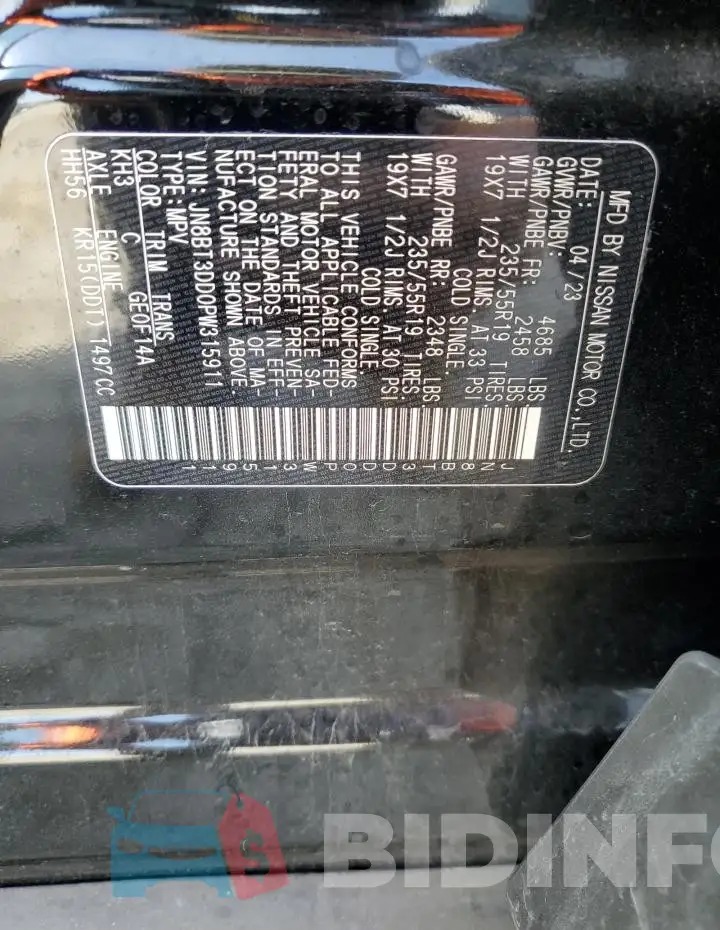 JN8BT3DD0PW315911 Photo# 13