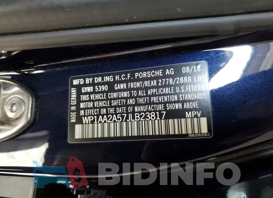 WP1AA2A57JLB23817 Photo# 13