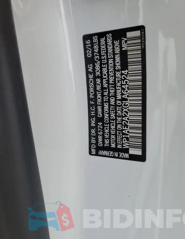WP1AE2A2XGLA64524 Photo# 13