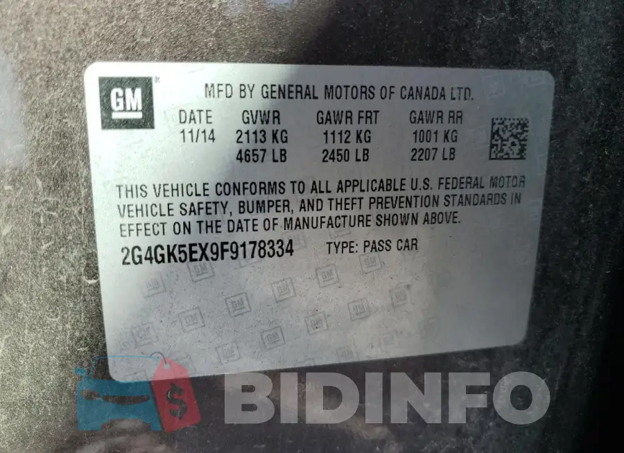 2G4GK5EX9F9178334 Photo# 13