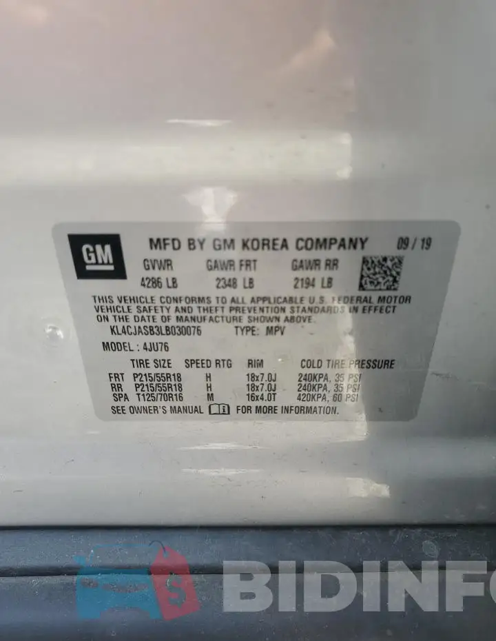 KL4CJASB3LB030076 Photo# 14