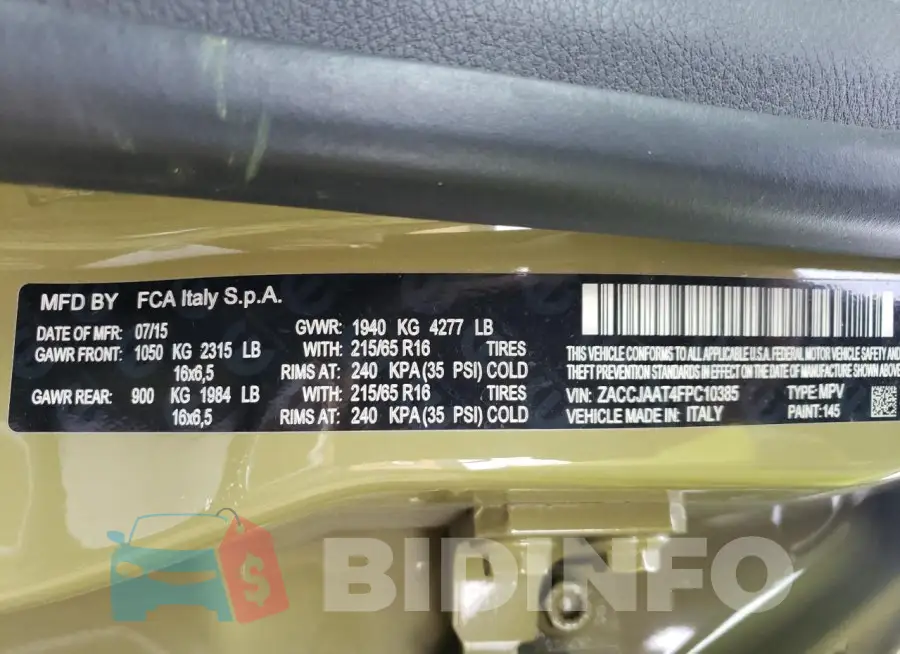 ZACCJAAT4FPC10385 Photo# 14