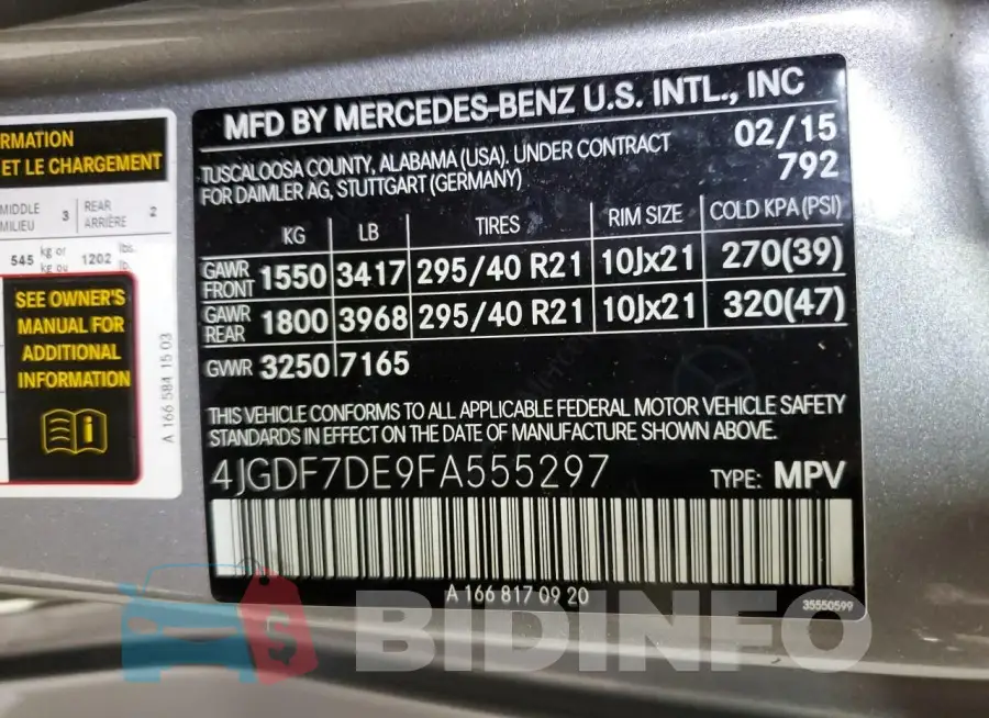 4JGDF7DE9FA555297 Photo# 13
