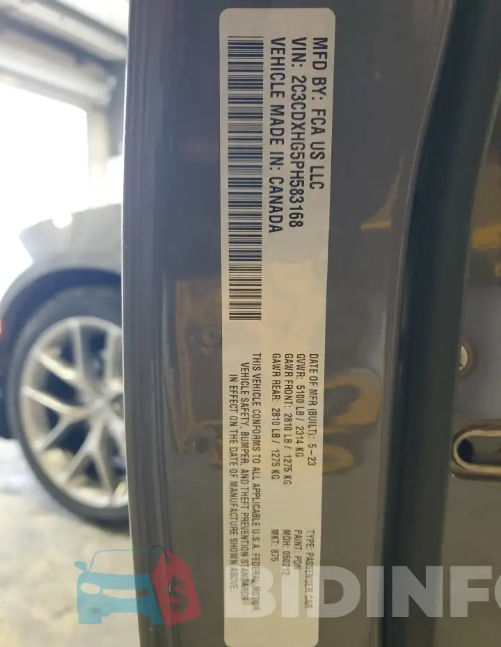 2C3CDXHG5PH583168 Photo# 12