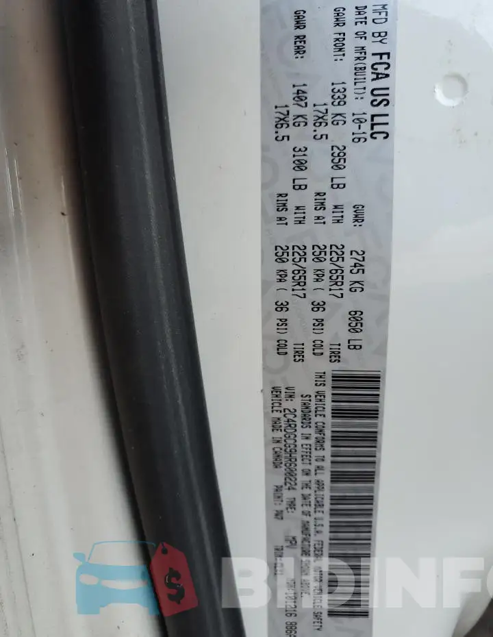 2C4RDGCG9HR600224 Photo# 14