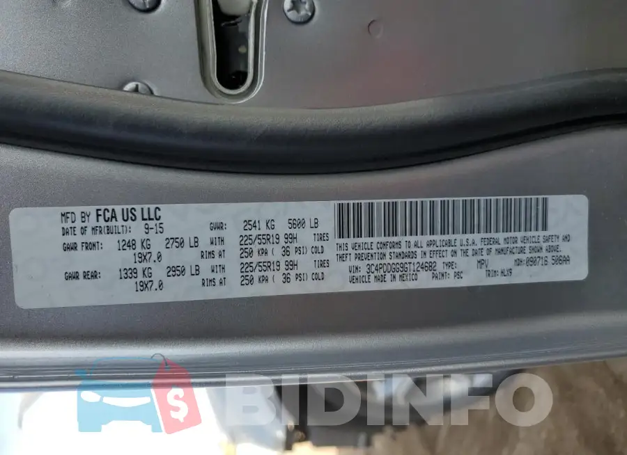 3C4PDDGG9GT124682 Photo# 14