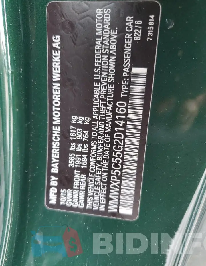 WMWXP5C55G2D14160 Photo# 13