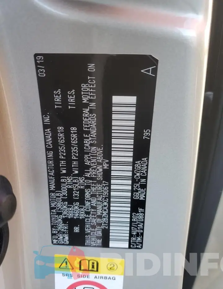 2T2BZMCA3KC190617 Photo# 14