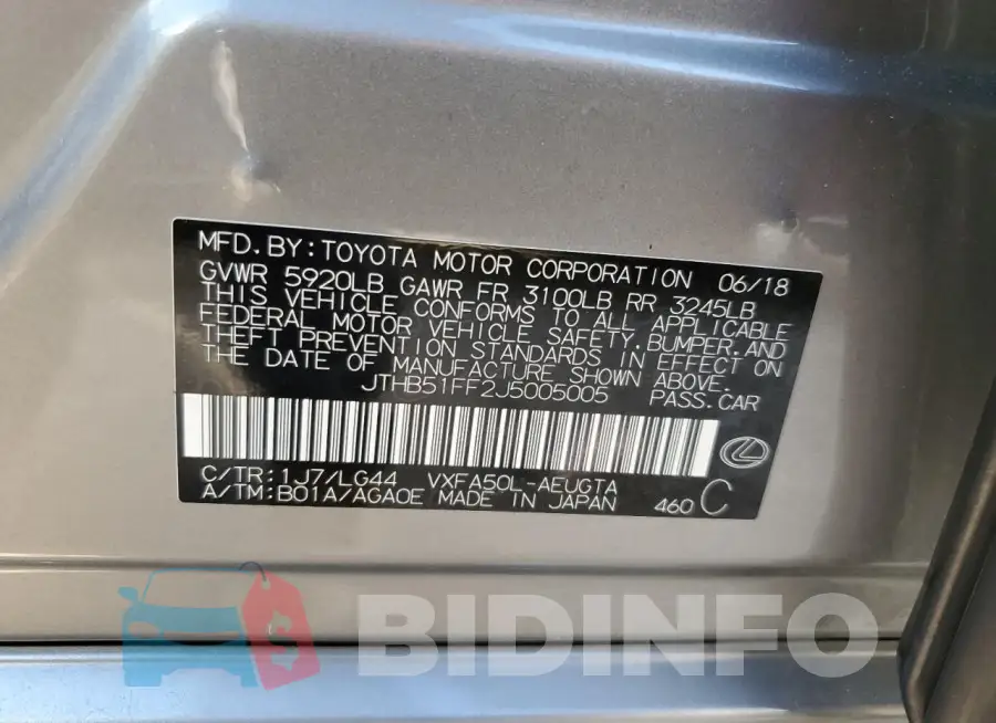 JTHB51FF2J5005005 Photo# 12