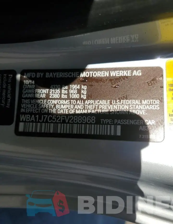 WBA1J7C52FV288968 Photo# 13