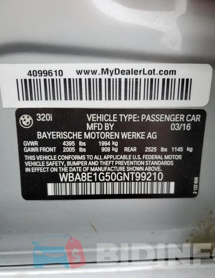WBA8E1G50GNT99210 Photo# 12