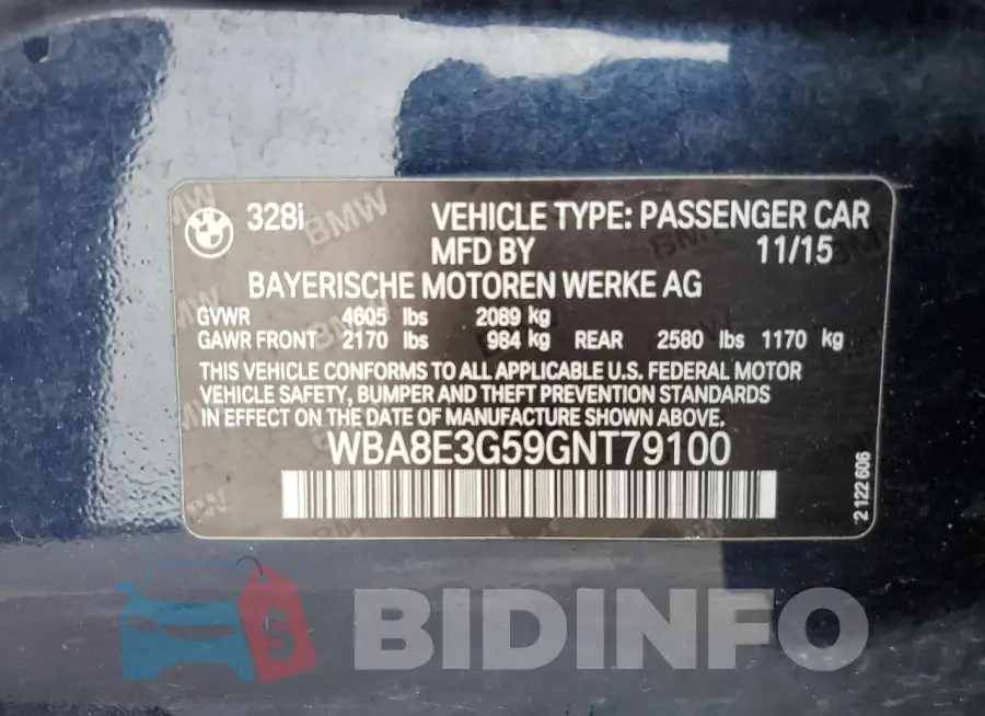 WBA8E3G59GNT79100 Photo# 12