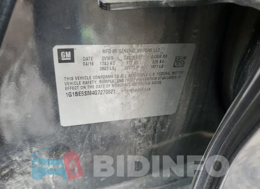 1G1BE5SM4G7270821 Photo# 13