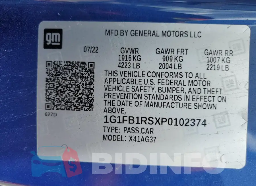 1G1FB1RSXP0102374 Photo# 12