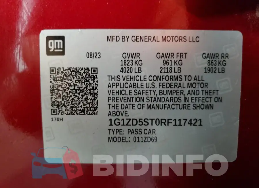 1G1ZD5ST0RF117421 Photo# 13