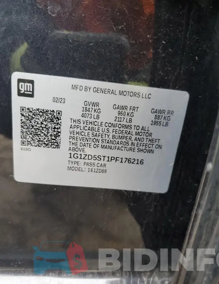1G1ZD5ST1PF176216 Photo# 12