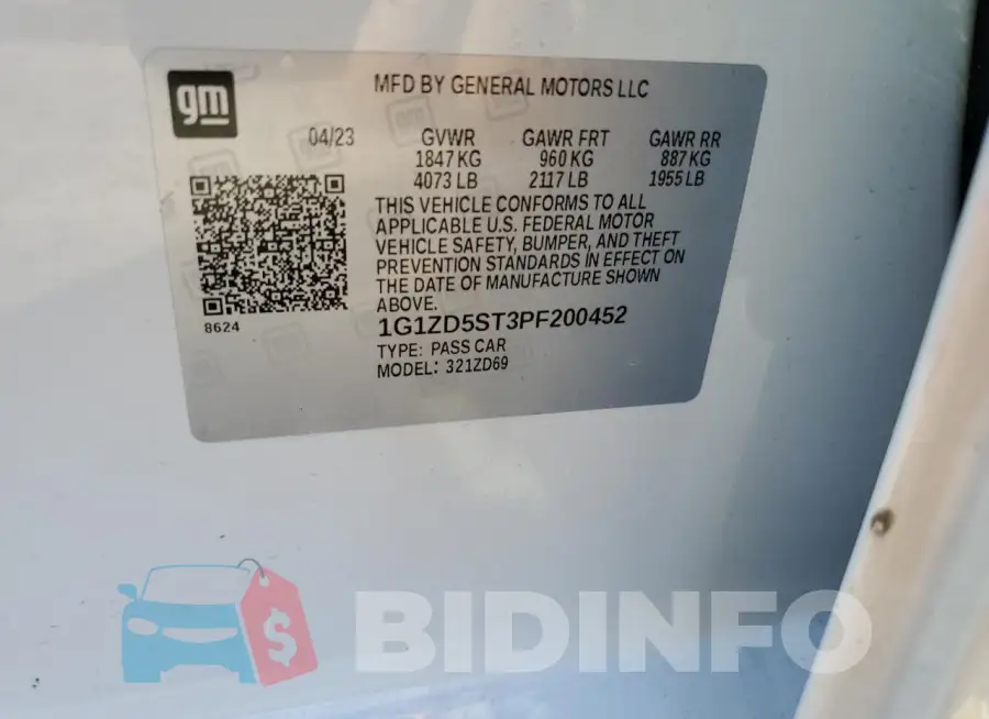 1G1ZD5ST3PF200452 Photo# 13