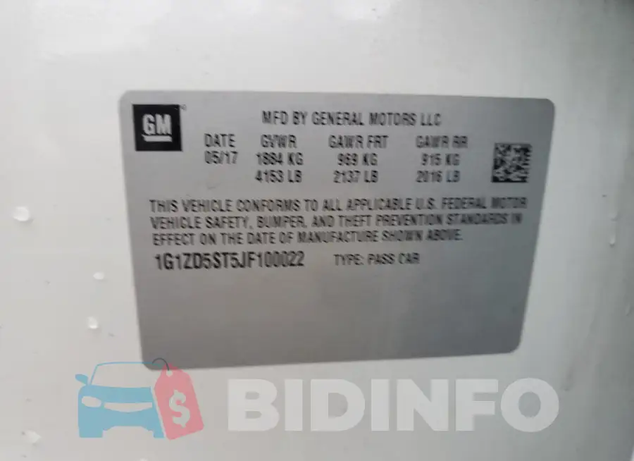 1G1ZD5ST5JF100022 Photo# 12