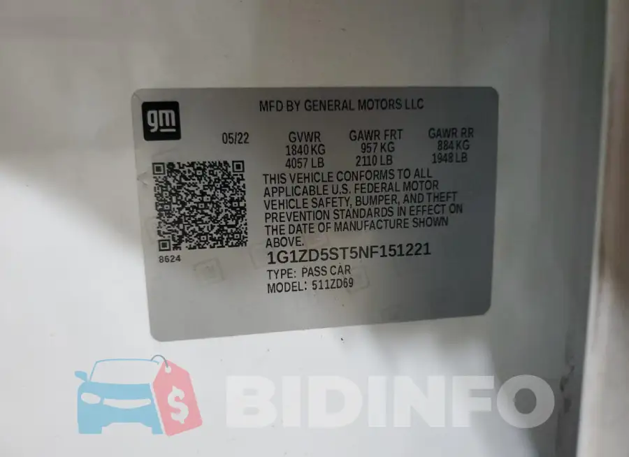 1G1ZD5ST5NF151221 Photo# 12
