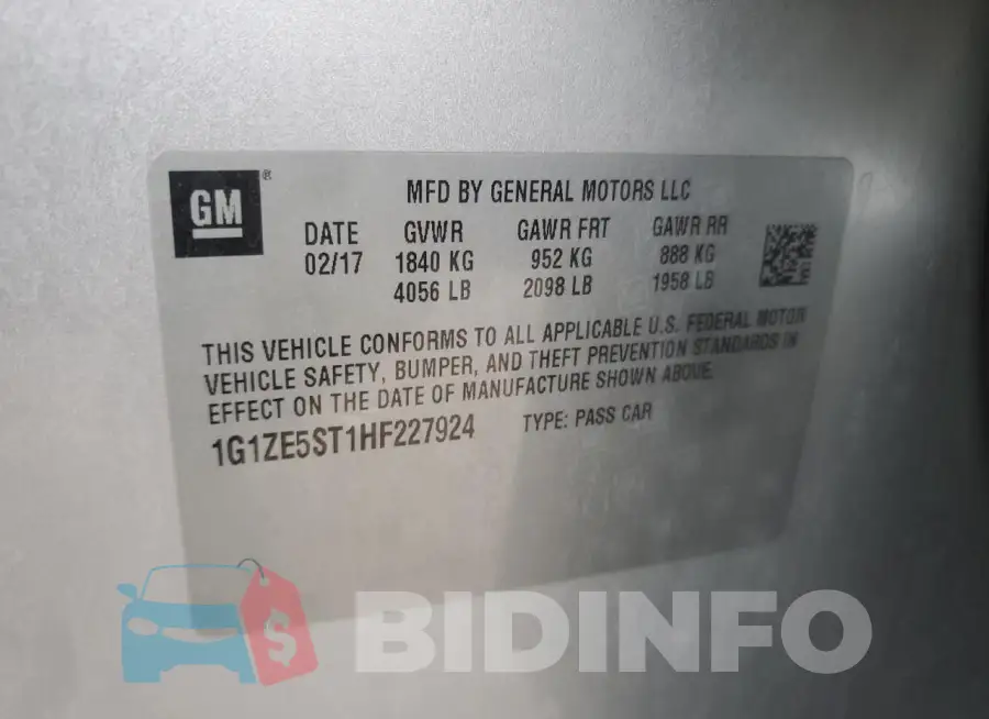 1G1ZE5ST1HF227924 Photo# 12