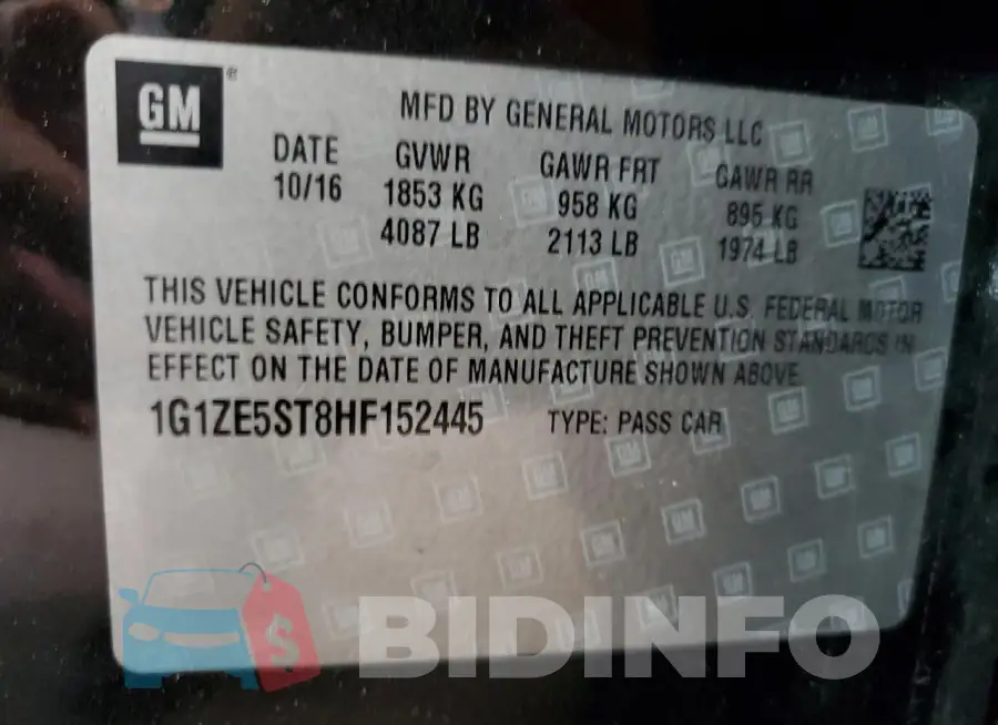 1G1ZE5ST8HF152445 Photo# 13