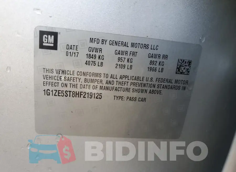 1G1ZE5ST8HF219125 Photo# 13
