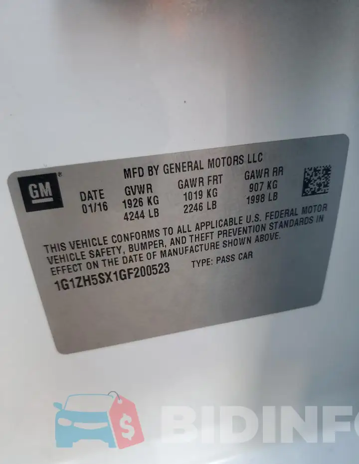 1G1ZH5SX1GF200523 Photo# 12