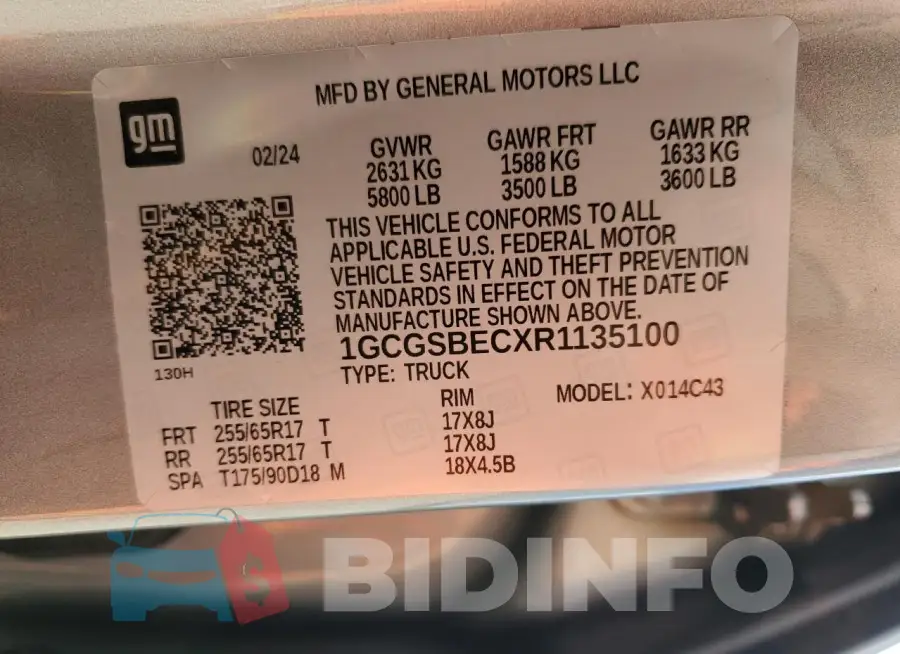 1GCGSBECXR1135100 Photo# 13