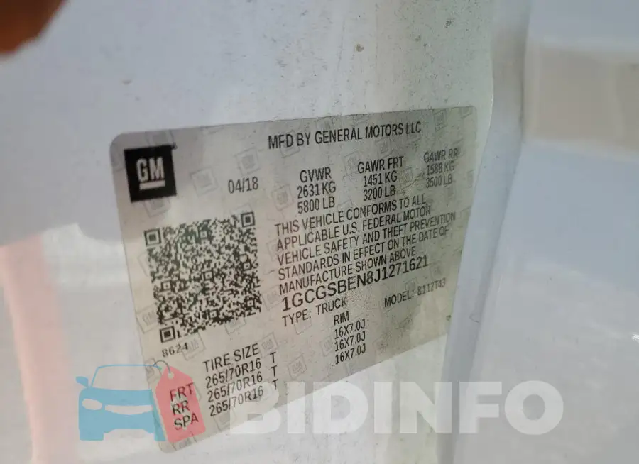 1GCGSBEN8J1271621 Photo# 12