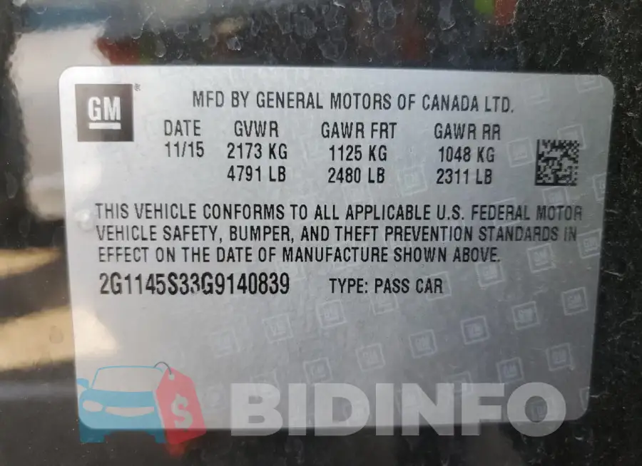 2G1145S33G9140839 Photo# 13