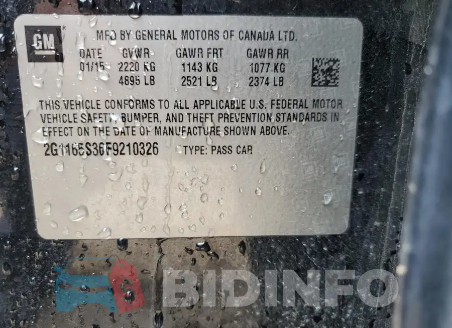2G1165S36F9210326 Photo# 12