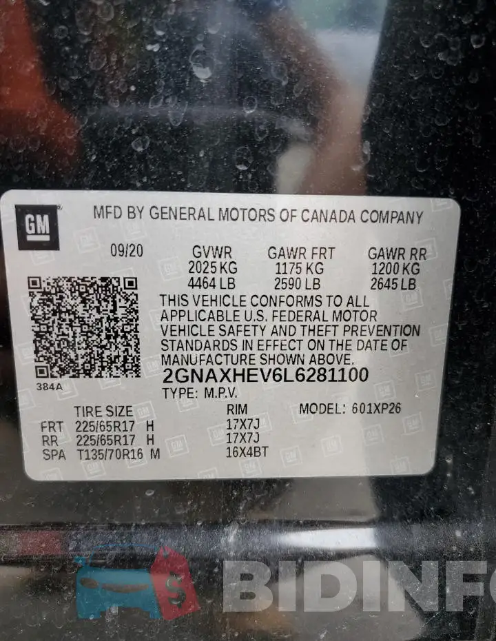 2GNAXHEV6L6281100 Photo# 13